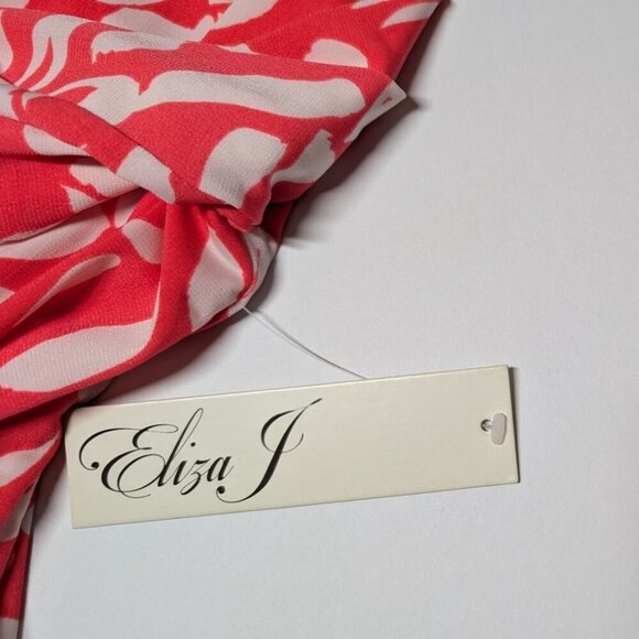 Eliza J Womens Wrap Dress Size 10 Wedding Guest Party Travel Floral Abstract - Picture 7 of 15